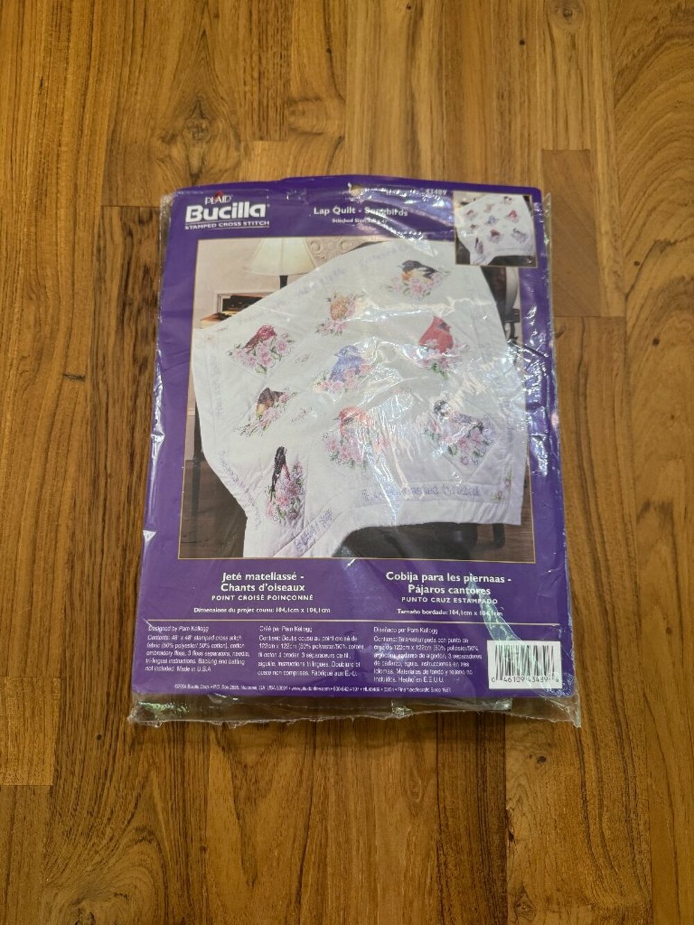 Bucilla Songbirds Lap Quilt 43489 Stamped Cross Stitch Kit 41 x 41